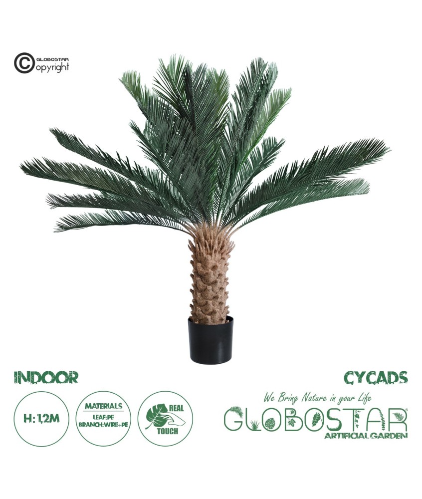 GloboStar® Artificial Garden CYCADS 20022 Τεχνητό Διακοσμητικό Φυτό Αρωματική Κύκας Υ120cm